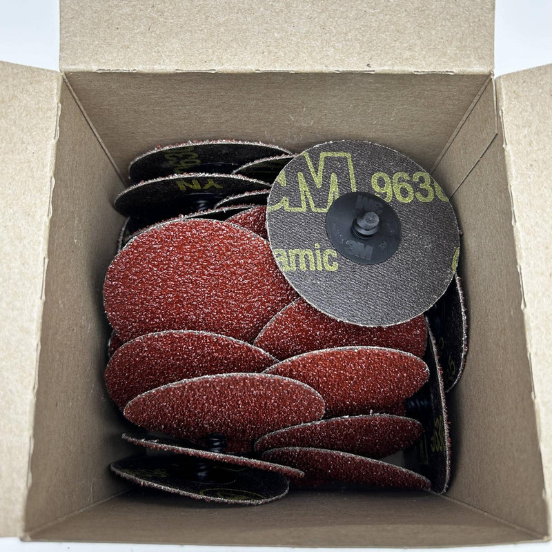 3M Roloc 11108 Disc 3in TR 963G 24 Grit Very Course Quick Change Ceramic 50pk 7