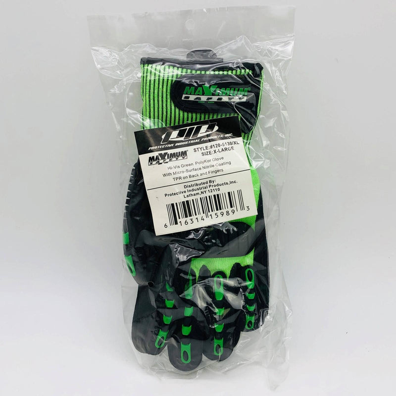 PIP 120-5130 Mechanics Work Gloves Size XL Hi Vis Green Nitrile Palm HPPE 1 Pair 1