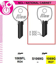 1x Ilco 1069G Key Blanks For National D8787 5 Disc Locks Nickel Plated NOS 2