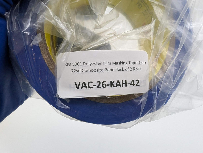 3M 8901 Polyester Film Masking Tape 1in x 72yd Composite Bond Pack of 2 Rolls 5