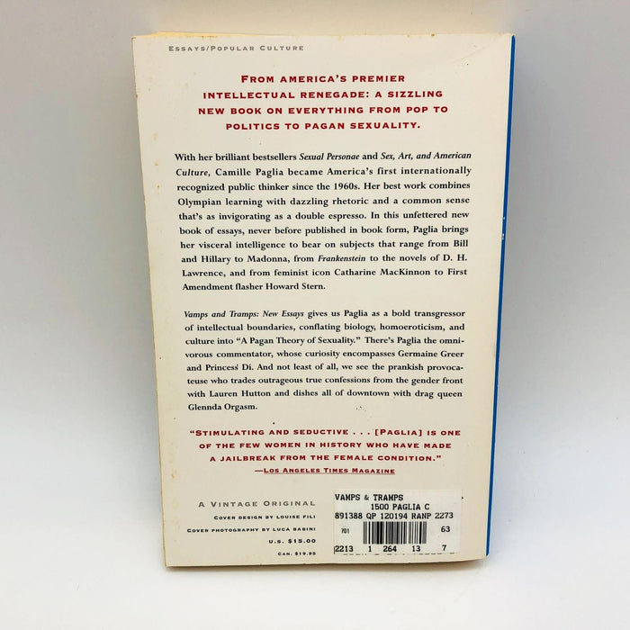 Vamps and Tramps Camille Paglia Paperback 1994 Pop Culture 20th Century Critic 2