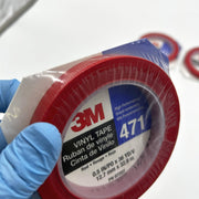 3M 471 Marking Tape Red Vinyl Red 1/2in X 36yds 5.2mil SS PN 07207 Lot of 3 4