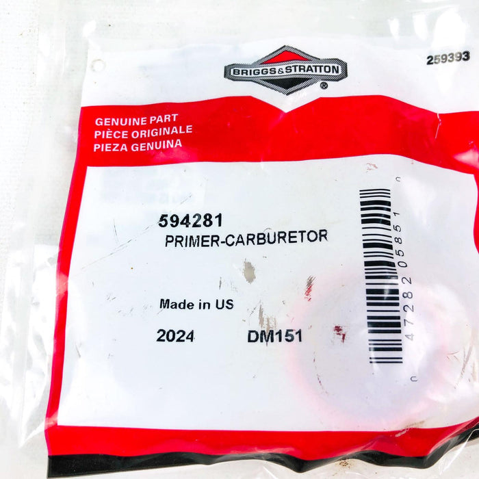 Briggs and Stratton 594281 Carburetor Primer OEM New Old Stock NOS USA Made 3