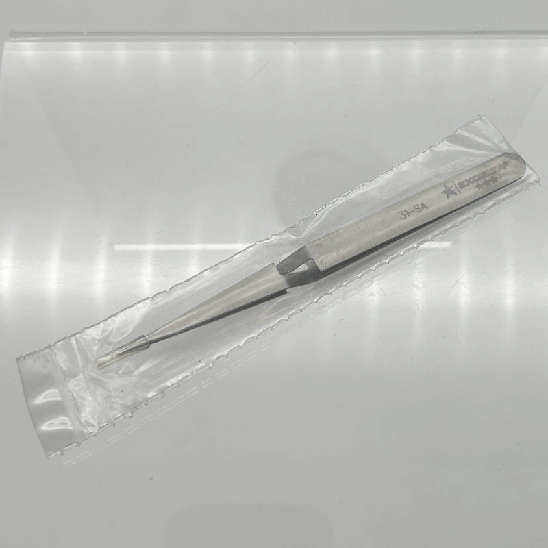Excelta 31-SA Reverse Action Tweezers Straight Ant-Mag SS 316L 5" OAL Conductive