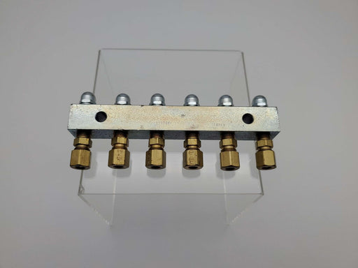 Alemite 6136 Grease Fitting Header Block 6 Point 1/8" NPT Female 1/4" Tubing 2