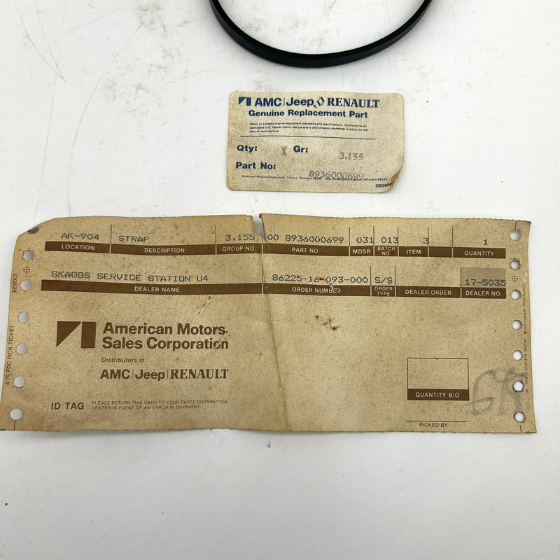 AMC Jeep 36000699 Seal Gasket Rubber Group 3.155 OEM New Old Stock NOS Loose