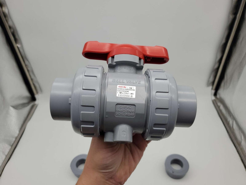 Asahi 1613015 1-1/2" Ball Valve Type 21 CPVC 150 PSI FKM Seals 2