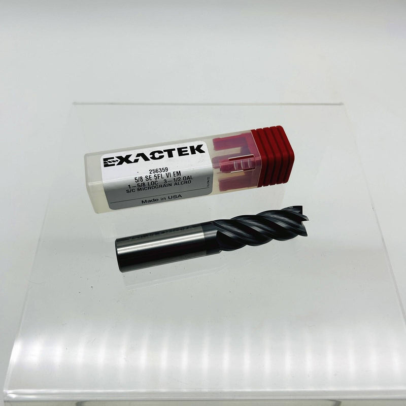 5/8" End Mill 5 Flutes VI EM 1-5/8 LOC 3-1/2 OAL Micrograin Alcro Exactek 256359