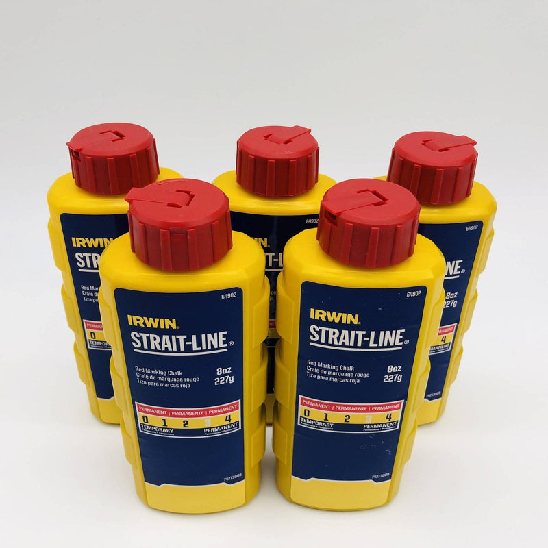 Irwin 64902 Red Marking Chalk Refill 8oz Number 3 Permanency Lot of 5 Bottles 5