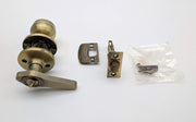 Kwikset Keyless Exit Lock Knob & Lever Grecian Antique Brass 2-3/8" Backset 1
