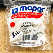 Mopar 000MAX20 Fuse 20 AMP Yellow OEM NOS Loose 2