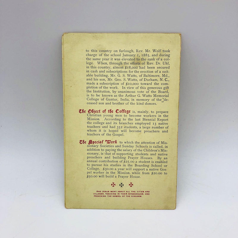 1890 Lutheran Church Handout Children's Foreign Missionary Society Pamphlet 8