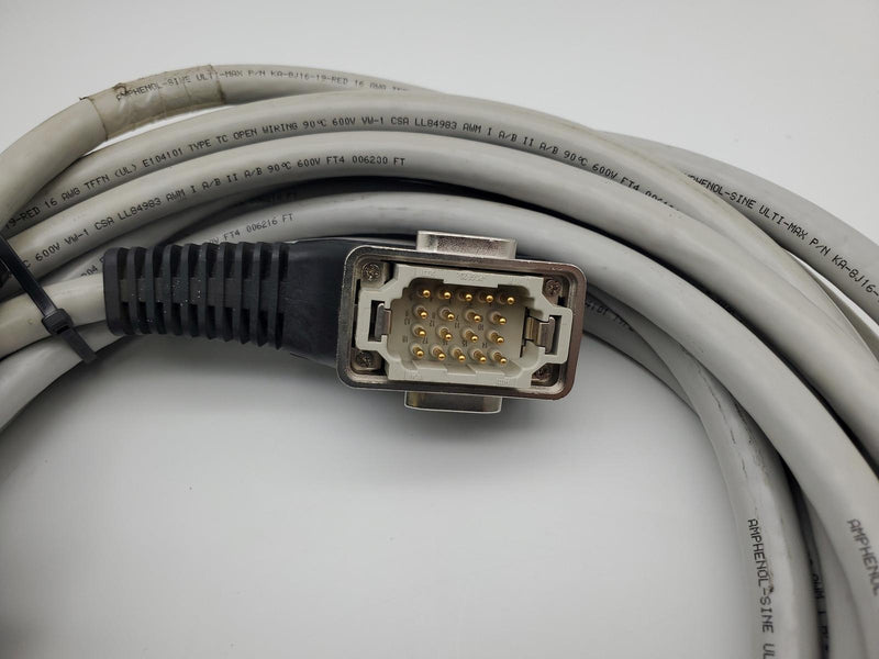 Amphenol Sine Sytems HM18EEG16-MPS/FPS-C 35' Cable Assembly 20 Pin Male / Female 3
