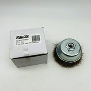 Robtec 0110058350 Cup Brush 4" Diameter .020" Brass Wire Dia Crimped 5/8-11 AH 8