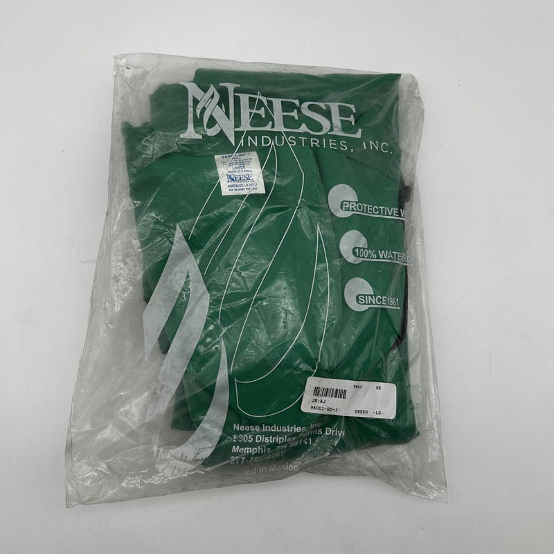 Neese 96AJ Jacket Size Large Chemical Shield Flame Resistant w/ Hood Green 8