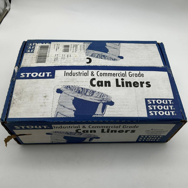 Stout T3658B15 Black Plastic Trash Bags 55-60 Gallon 1.5 Mil 36"x58" 100 Bgs/Cs