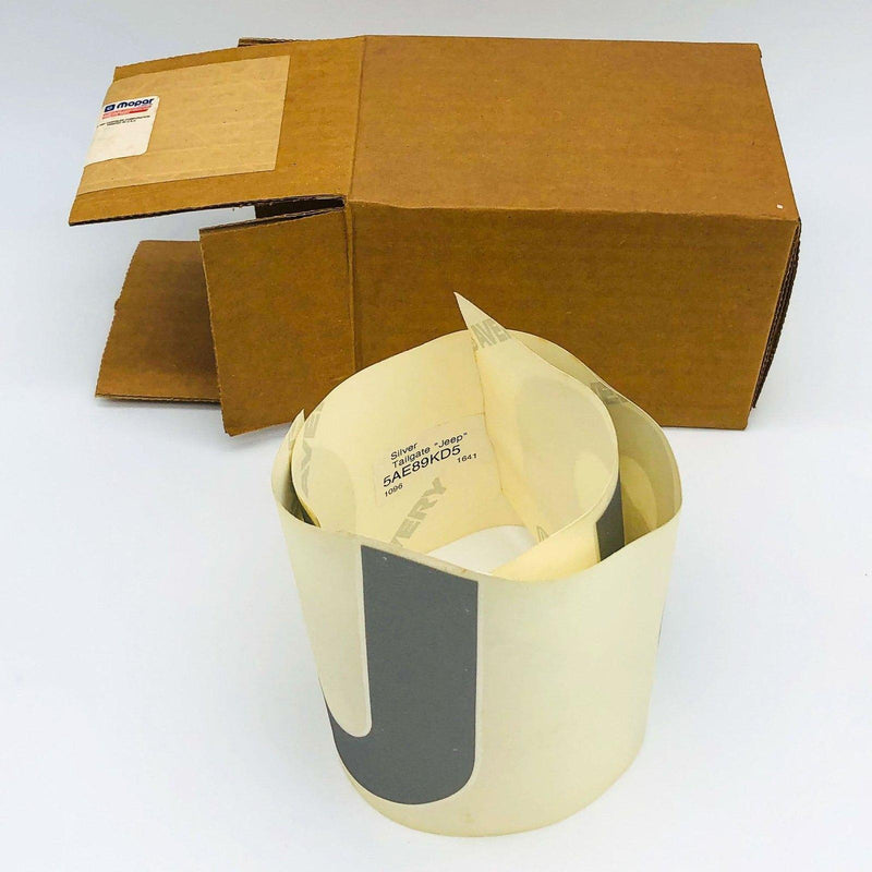 Mopar 5AE89KD5 Jeep Tailgate Logo Silver Sticker Decal OEM New Old Stock NOS 1