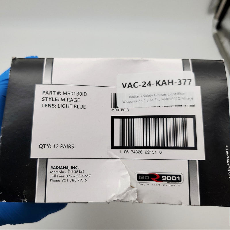 Radians Safety Glasses Light Blue Wraparound 1 Size Fits MR01B01D Mirage 6