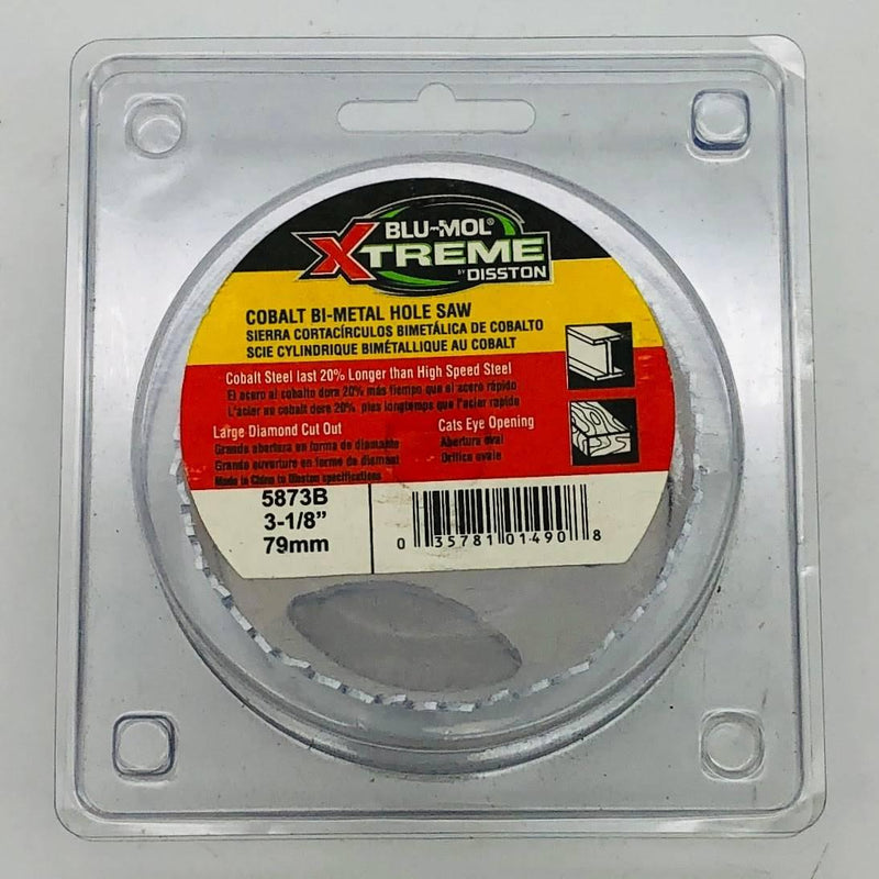 Blu Mol Xtreme 5873B Hole Saw 3-1/8"/79mm Cobalt Steel Bi-Metal Cats Eye Opening 1