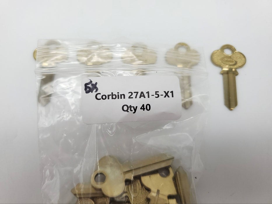 5x Corbin 27A1 Key Blanks 27A1 Keyway Brass 5 Pin X1 Bittng 4