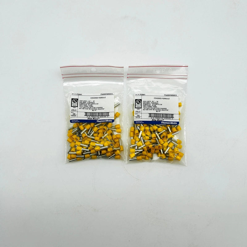 Thomas and Betts F2041 Covered Wire Ferrules Sta Kon 10 AWG/6mm2 Yellow 200pcs