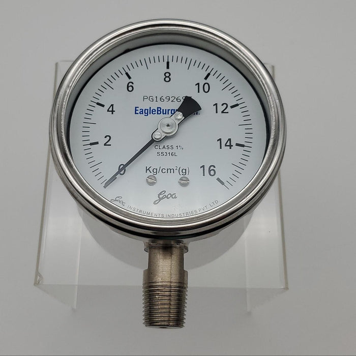 GOA BSPG-V-10 Low Pressure Gauge 0-16 kg/cm2 100mm Dial 1/2" NPT Bottom Entry 1