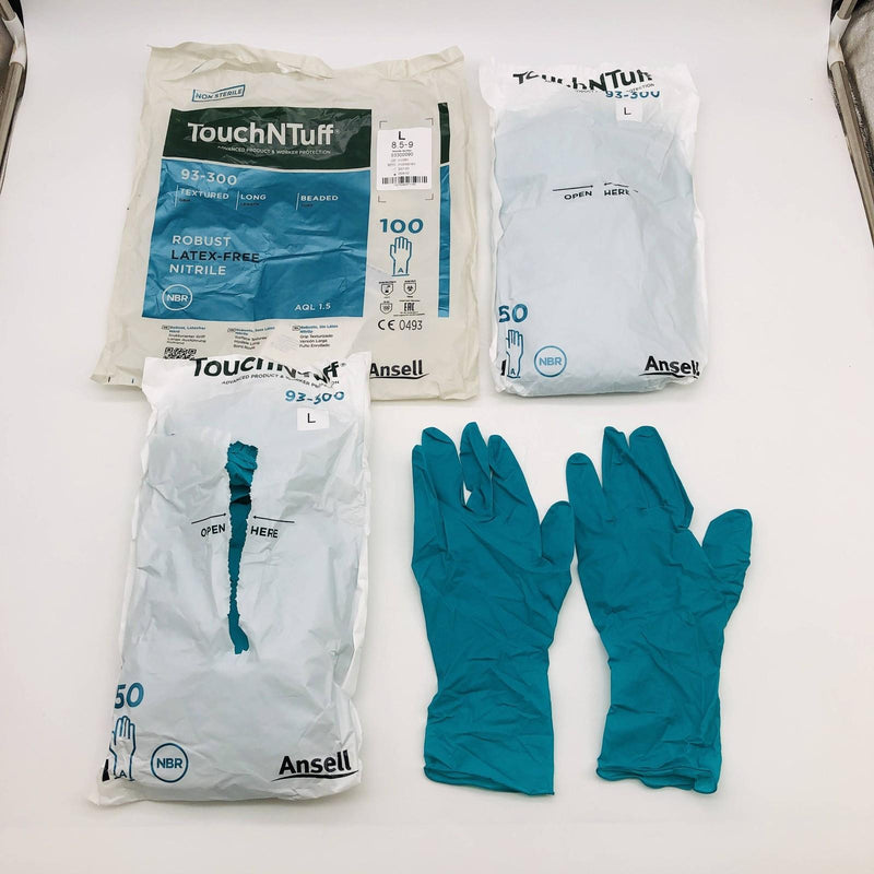 Ansell 93300 Disposable Gloves Sz Large 8 TouchNtuff TOUCHNTUFF Nitrile 100pk 9