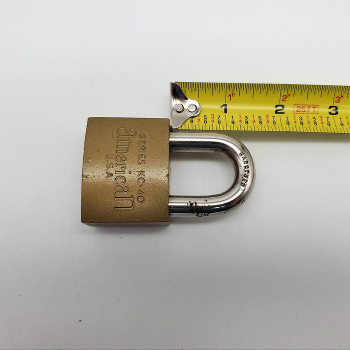 American Lock Padlock KC40 1-1/4"L x 0.4"D Shackle 1-3/4"W Keyed Different 9