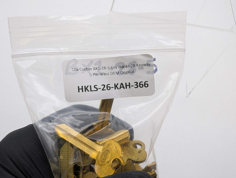 10x Corbin BX1-28-5 Key Blanks 28 Keyway 5 Pin Brass OEM Original