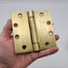 3x S Parker UL1279 Spring Hinges 4.5" x 4.5" Satin Brass USA Made 3