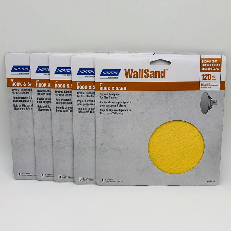 Norton 07660768419 Abra Sanding Disc 9in A296 120G Hook and Loop 15 Discs 1