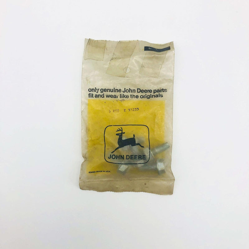 5x John Deere E33233 Screw Bolt Hex Head Flange OEM NOS Sealed Clear 5