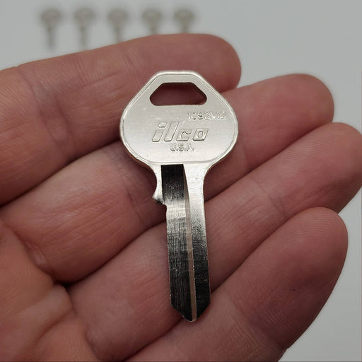 10x Ilco 1092VM / M5 Key Blanks For Master Lock Nickel Plate Over Brass NOS 1