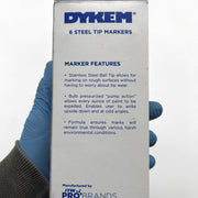 Dykem 26023 Dalo Metal Marker Red Medium Steel Ball Tip Industrial Pack of 6 3