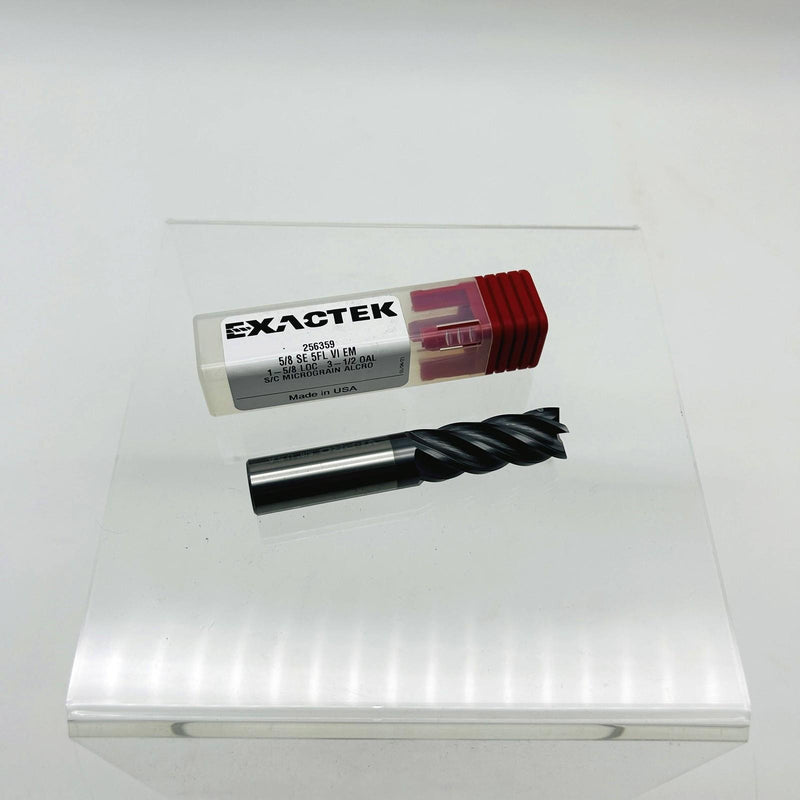 5/8" End Mill 5 Flutes VI EM 1-5/8 LOC 3-1/2 OAL Micrograin Alcro Exactek 256359