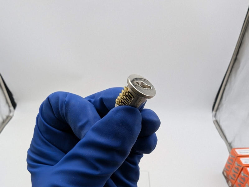 CompX C8051 Cam Lock 7/16" L 3/4" D Bright Nickel Keyed Alike Overlay / Flush 3