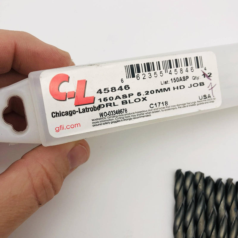Chicago Latrobe 45846 Jobber Drill Bit 150ASP 5.20mm HSS Black Oxide Pack of 7 2