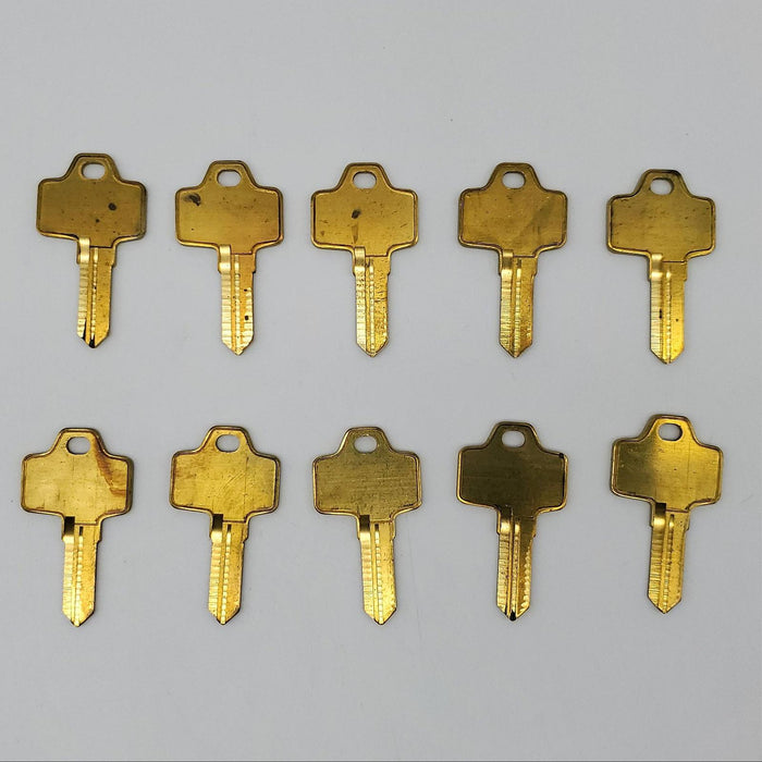 10x National D8777 Key Blanks Brass for National Lock Co Cam Locks Reversible 3