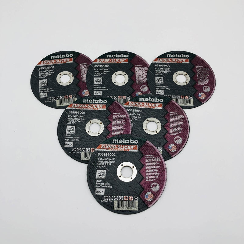 Metabo 55995 Straight Cut-Off Wheel 6"x.045"x7/8" Super Slicer Type 1 A60 XP 6pk 6