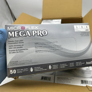 Microflex MegaPro L853 Disposable Glove Large PF Latex Blue 15mil 12in 500/Case 3