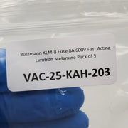 Bussmann KLM-8 Fuses 8A 600V Fast Acting Limitron Melamine Pack of 5 4