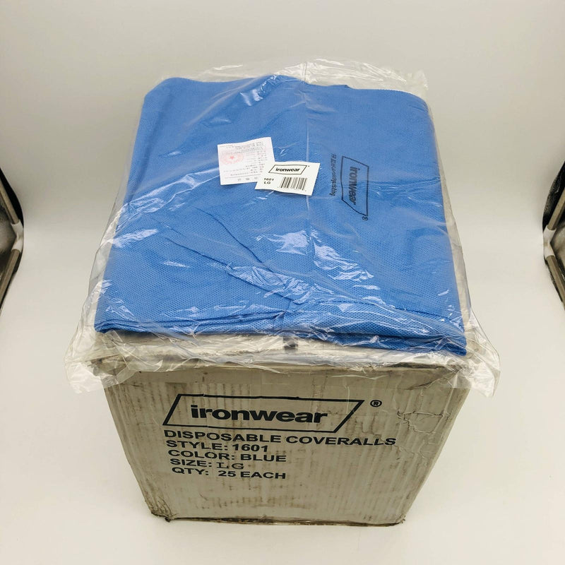 Ironwear 1601 Disposable Coverall Sz Large Flame Resis SMS Polypropylene 25/case 9
