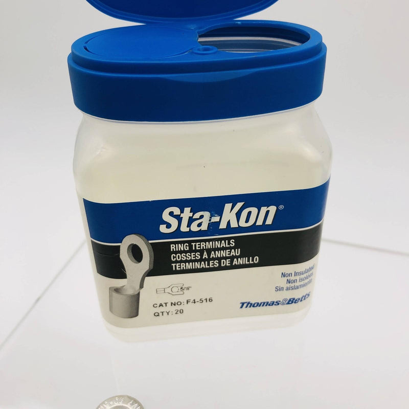 Thomas & Betts Sta-Kon F4-516 Ring Terminal 5/16 Non Insulated Brazed Seam 10pk 2