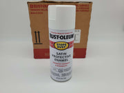 Rust Oleum Rust Stop Spray Paint Satin White 12oz 7791830 Pack of 6 Cans 2