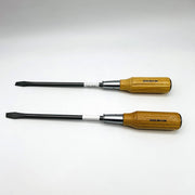 Vessel 350-9-200 Flat Head Screwdriver Wood Handle Tang-Thru S/D Long Shank 2pk 6