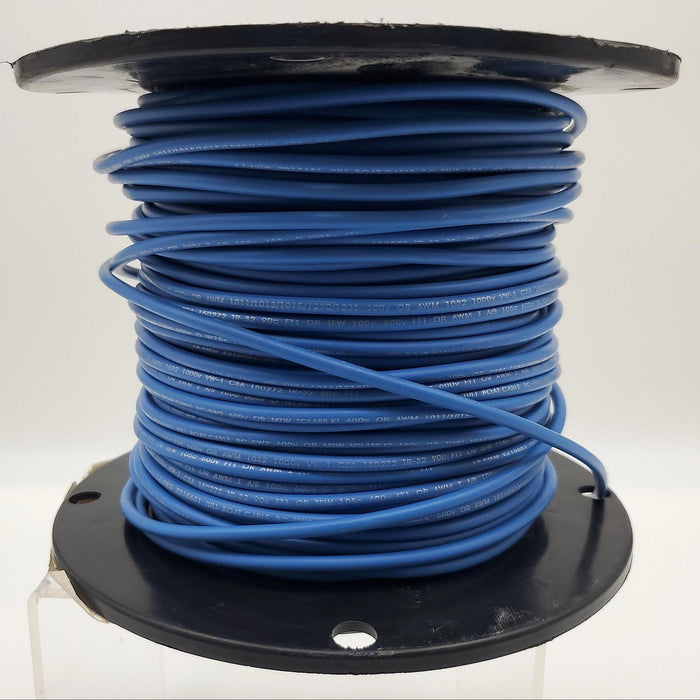 14 AWG Wire 1015BC Hookup Wire Bare Copper 41 Strand 600V 250ft Blue PVC Atlas 3