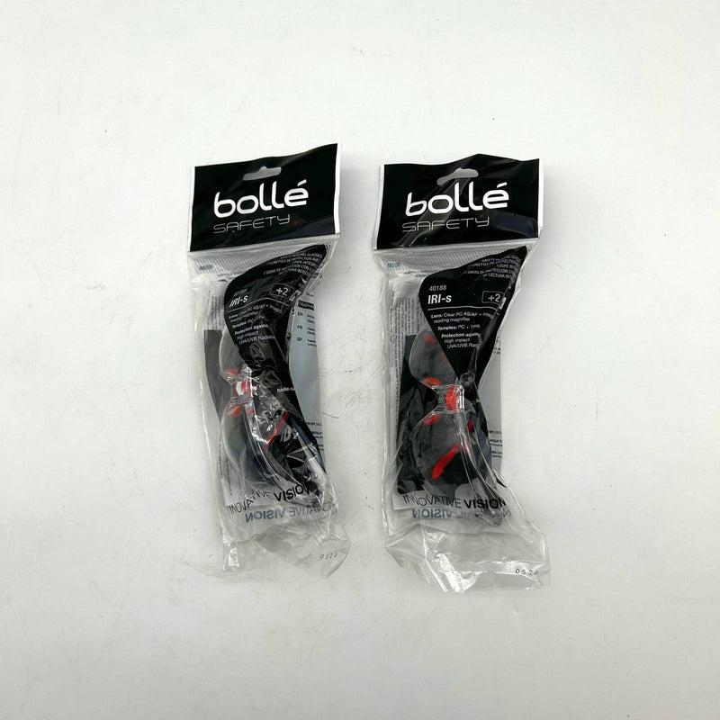 Bolle 40188 Clear Safety Reading Glasses IRI-S PC ASAF +2.00 DIOPTER Lot of 2 10