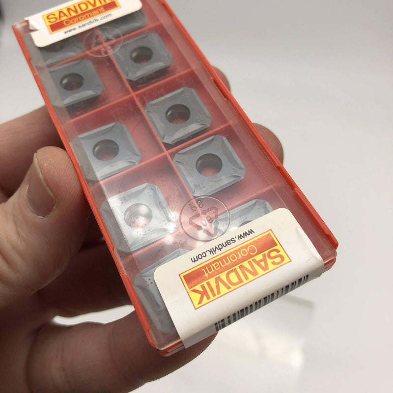 10pk Sandvik R245-12 T3 M-PL Milling Insert Grade 1010 Square Solid Carbide 5