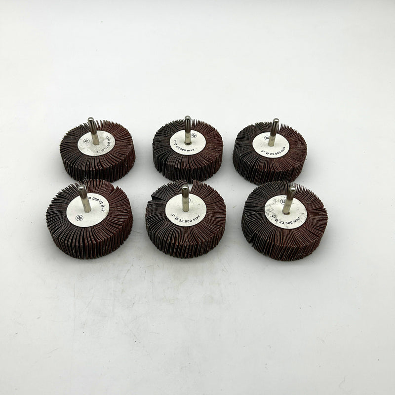CGW 39949 Flap Wheel 3in Diameter x 1in Thick x 1/4 Shank AO 80 Grit Medium 6pk