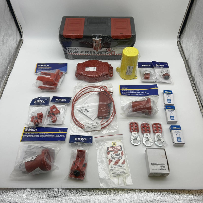 Brady 105955 Lockout Tag Out Toolbox Kit Personal Valve Electrical w/ 3 Padlocks 7
